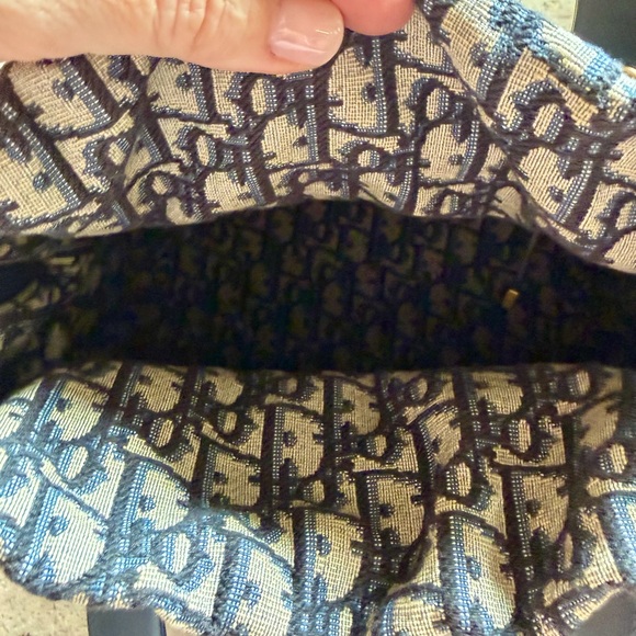 Christian Dior Lady Dior Bag Wicker & Navy Blue Oblique Canvas Medium $6300 - Picture 10 of 13